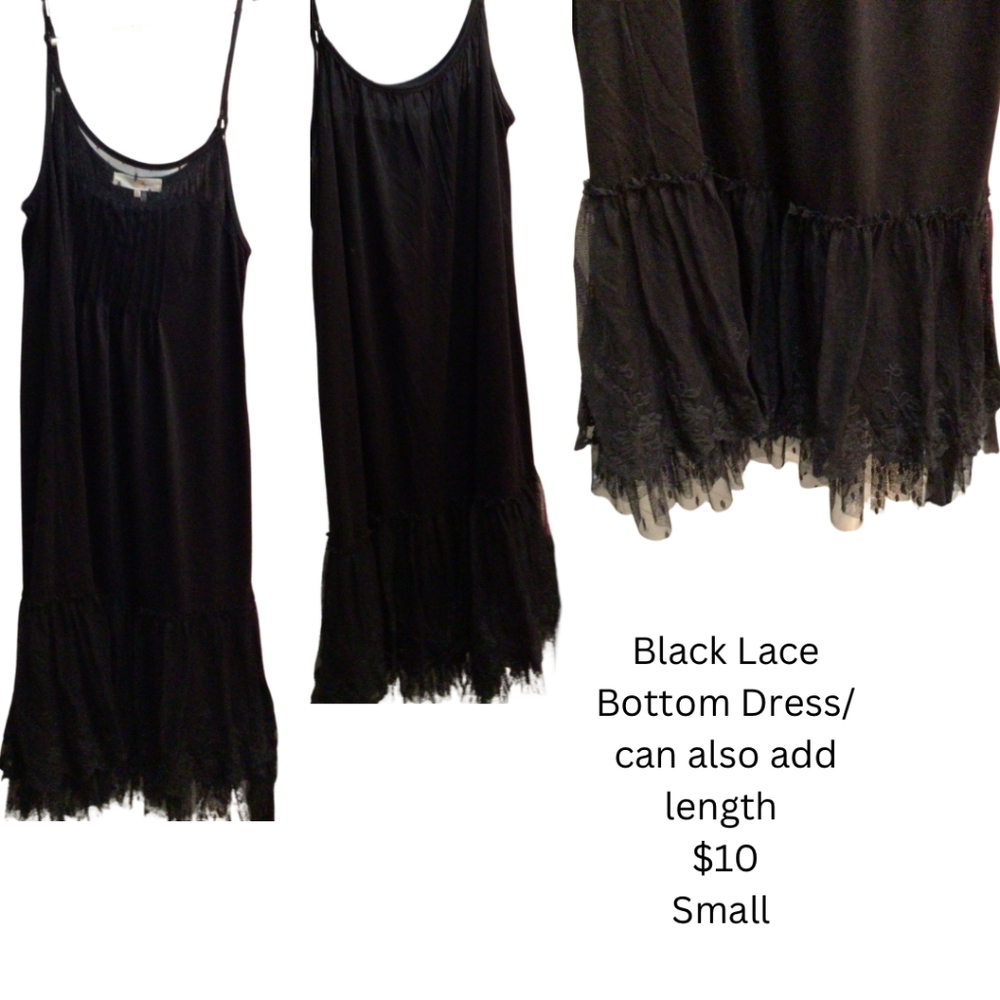 Ryu Black Lace bottom Dress, Size Small